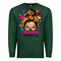 Sports Green preschool teacher life  messy bun Premium Sweatshirt - NancyCooperArtShop