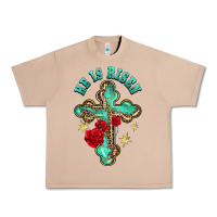 Burro he is risen cross with roses Urban Heavy Tee - BarkalooDesign
