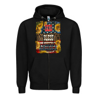 Black Western God Bless America Zipper Hoodie - LillyAllenDesigns