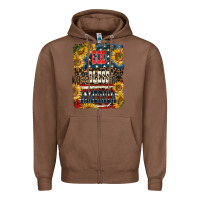 Chestnut Western God Bless America Zipper Hoodie - LillyAllenDesigns