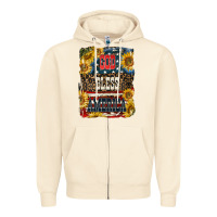 Sandshell Western God Bless America Zipper Hoodie - LillyAllenDesigns