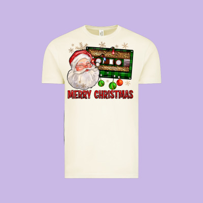 Merry Christmas Santa Cassette Vintage Tee Designed By Fadigitalartstudio