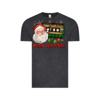 Vintage Black Merry christmas santa cassette Vintage Tee - FaDigitalArtStudio