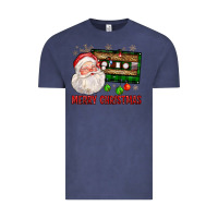 Vintage Denim Merry christmas santa cassette Vintage Tee - FaDigitalArtStudio