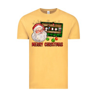 Vintage Mustard Merry christmas santa cassette Vintage Tee - FaDigitalArtStudio