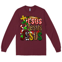 Burgundy jesus jesus jesus Long Sleeve Tee - AdoDesignShop