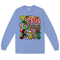 Colony Blue jesus jesus jesus Long Sleeve Tee - AdoDesignShop