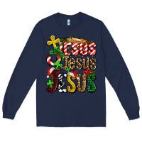 Navy jesus jesus jesus Long Sleeve Tee - AdoDesignShop