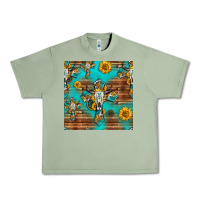 Oil Green bull skull cross seamless pattern Urban Heavy Tee - HRA Design Shop
