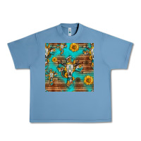 Pebble Blue bull skull cross seamless pattern Urban Heavy Tee - HRA Design Shop