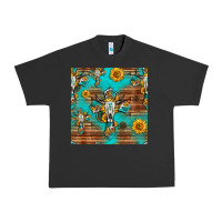 Pigment Black bull skull cross seamless pattern Urban Heavy Tee - HRA Design Shop
