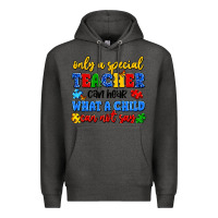 Charcoal Heather only a special teacher can hear what a child can n Premium Hoodie - Artiststas