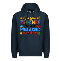 Navy only a special teacher can hear what a child can n Premium Hoodie - Artiststas