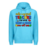 Ocean Blue only a special teacher can hear what a child can n Premium Hoodie - Artiststas