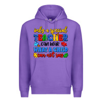 Purple only a special teacher can hear what a child can n Premium Hoodie - Artiststas