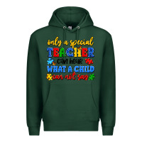 Sports Green only a special teacher can hear what a child can n Premium Hoodie - Artiststas
