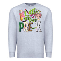 Heather Grey little miss pre k Premium Sweatshirt - NancyCooperArtShop