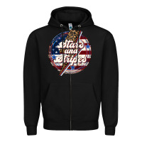 Black Western Stars and Stripes Zipper Hoodie - LillyAllenDesigns