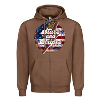 Chestnut Western Stars and Stripes Zipper Hoodie - LillyAllenDesigns