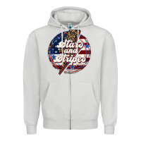 Dove Grey Western Stars and Stripes Zipper Hoodie - LillyAllenDesigns