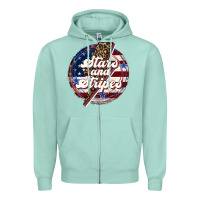 Seafoam Western Stars and Stripes Zipper Hoodie - LillyAllenDesigns