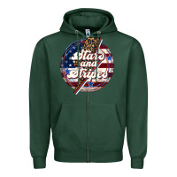 Sports Green Western Stars and Stripes Zipper Hoodie - LillyAllenDesigns