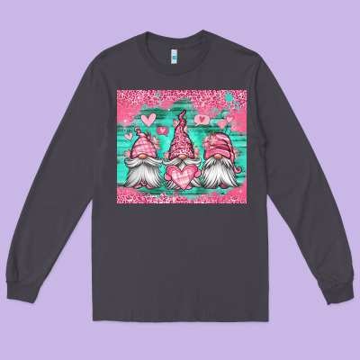 Valentines Day Gnomes Long Sleeve Tee Designed By Jasminsmagicworld