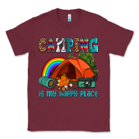 Burgundy camping is my happy  place Classic Tee - AdoDesignShop