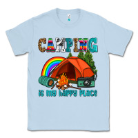 Dusty Blue camping is my happy  place Classic Tee - AdoDesignShop