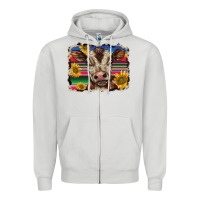 Dove Grey western background baby calf Zipper Hoodie - BarkalooDesign