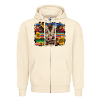 Sandshell western background baby calf Zipper Hoodie - BarkalooDesign