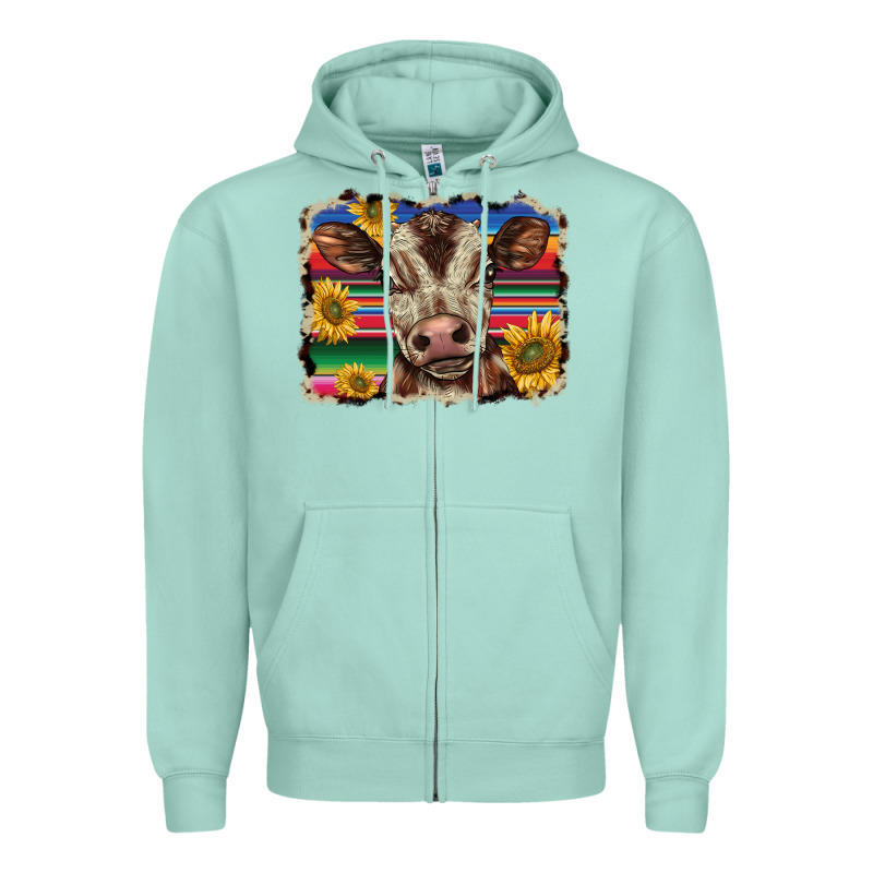 Western Background Baby Calf Zipper Hoodie by BarkalooDesign | Teevron