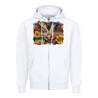 White western background baby calf Zipper Hoodie - BarkalooDesign