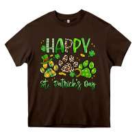 Chocolate Brown happy st. patricks day paws Heavy Core Tee - Artiststas