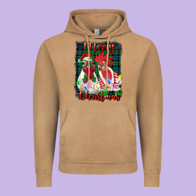 Christmas Roosters With Background Vintage Hoodie Designed By Ranaportraitstore