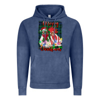 Vintage Denim christmas roosters with background Vintage Hoodie - RanaPortraitStore