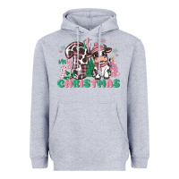 Heather Grey my first christmas cow Heavyweight Hoodie - MaliasSmallBusiness