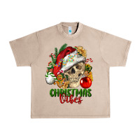 French Oak Christmas Vibes Human Skull Urban Heavy Tee - FaDigitalArtStudio