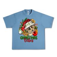 Pebble Blue Christmas Vibes Human Skull Urban Heavy Tee - FaDigitalArtStudio