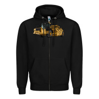 Black Wheel Tractor Scraper Zipper Hoodie - LillyAllenDesigns