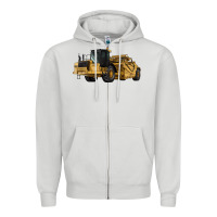 Dove Grey Wheel Tractor Scraper Zipper Hoodie - LillyAllenDesigns
