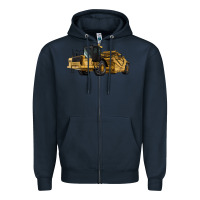 Navy Wheel Tractor Scraper Zipper Hoodie - LillyAllenDesigns