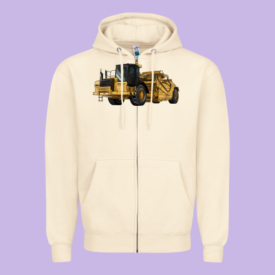Wheel Tractor Scraper Zipper Hoodie Designed By Lillyallendesigns