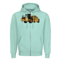 Seafoam Wheel Tractor Scraper Zipper Hoodie - LillyAllenDesigns
