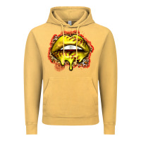 Vintage Mustard softball lips Vintage Hoodie - Zillion Design Studio
