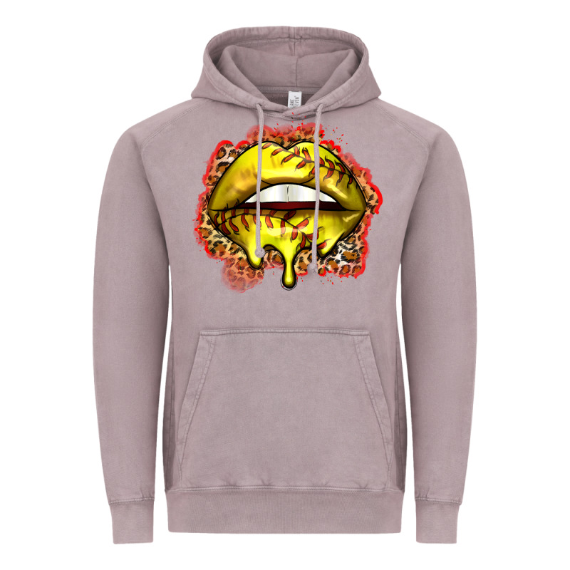 Softball Lips Vintage Hoodie by Zillion Design Studio | Teevron
