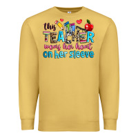 Antique Gold this teacher wears her her on her sleeve Premium Sweatshirt - NancyCooperArtShop