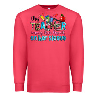 Cardinal this teacher wears her her on her sleeve Premium Sweatshirt - NancyCooperArtShop