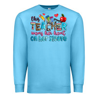 Ocean Blue this teacher wears her her on her sleeve Premium Sweatshirt - NancyCooperArtShop