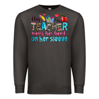 Smoke this teacher wears her her on her sleeve Premium Sweatshirt - NancyCooperArtShop